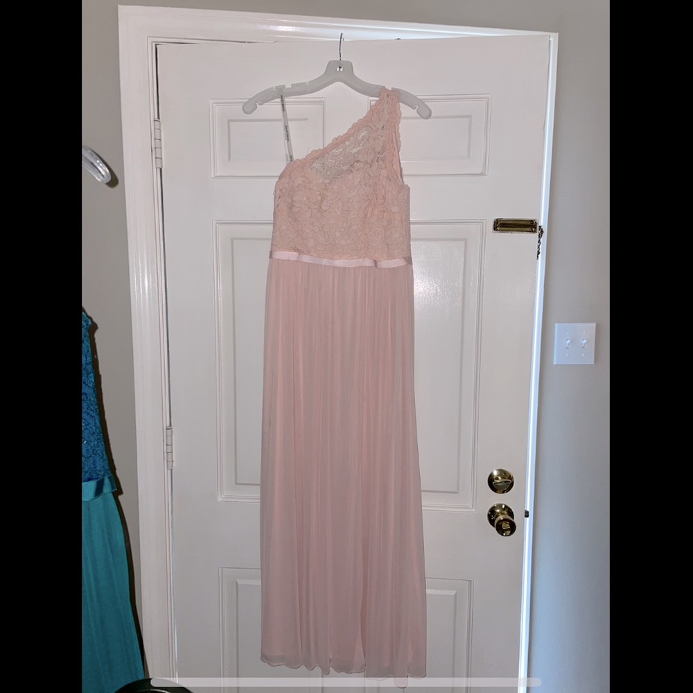 David’s Bridal lace bridesmaid dress